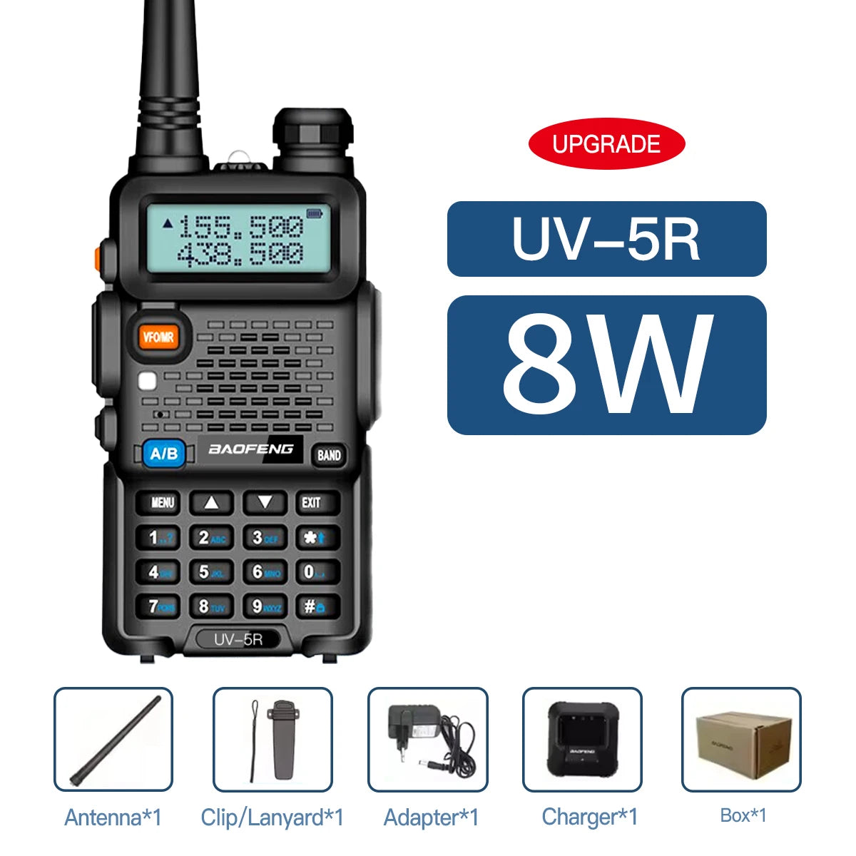 Baofeng Walkie Talkie UV5R 8W Dual Band Two-Way Radio 128CH VHF UHF