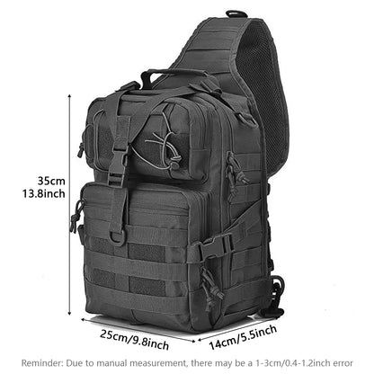 Shoulder Crossbody Bag Large Capacity with Zipper Compartments MOLLE System