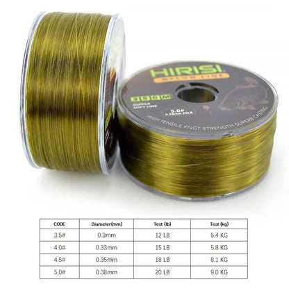 Hirisi 350m Super Strong Monofilament Nylon Carp Fishing Line Japan Made