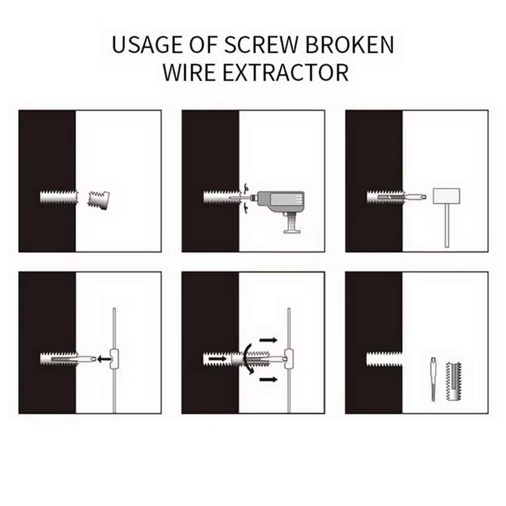 5/6Pcs Drill Bits Screw Extractor Remover Broken Damaged Easy Out Tool