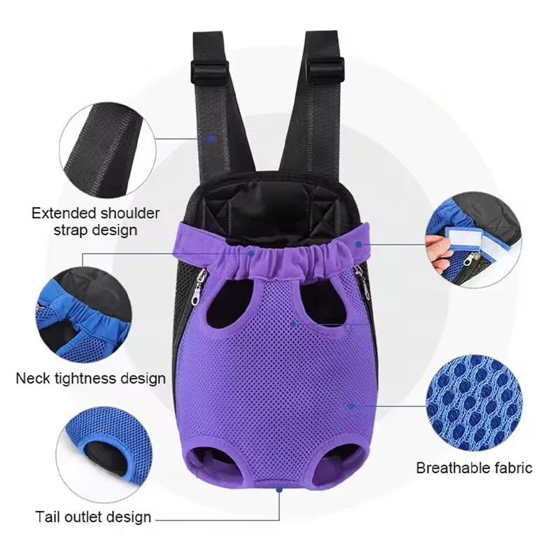 Breathable Mesh Pet Carrier Backpack for Dog Cat Travel Hiking