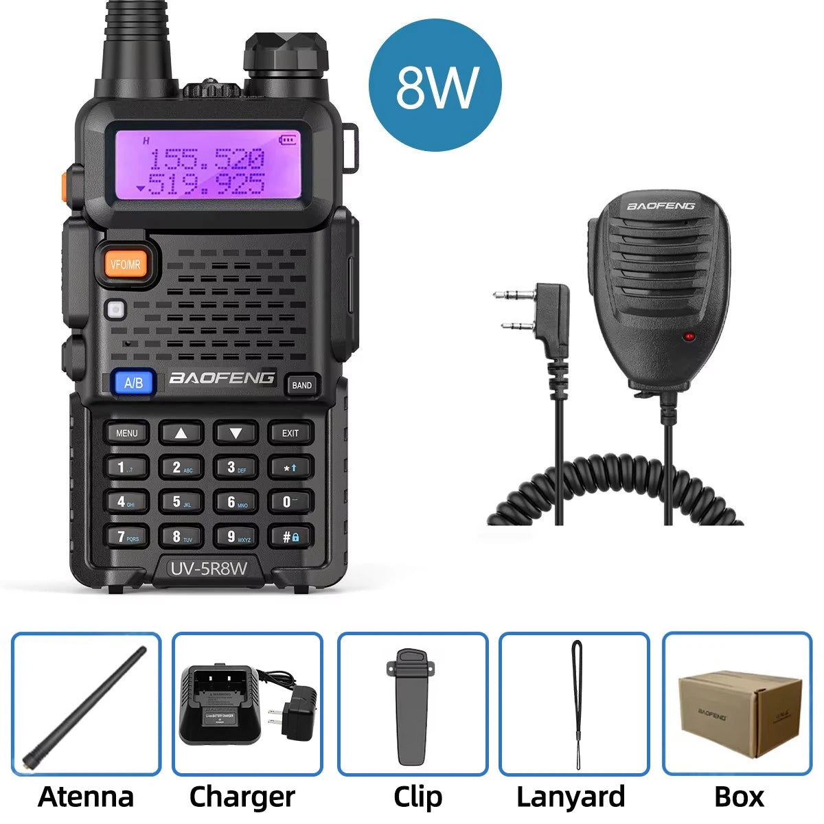 Baofeng Two Way Radio Walkie Talkie Dual Band UHF VHF 5W 8W Ham
