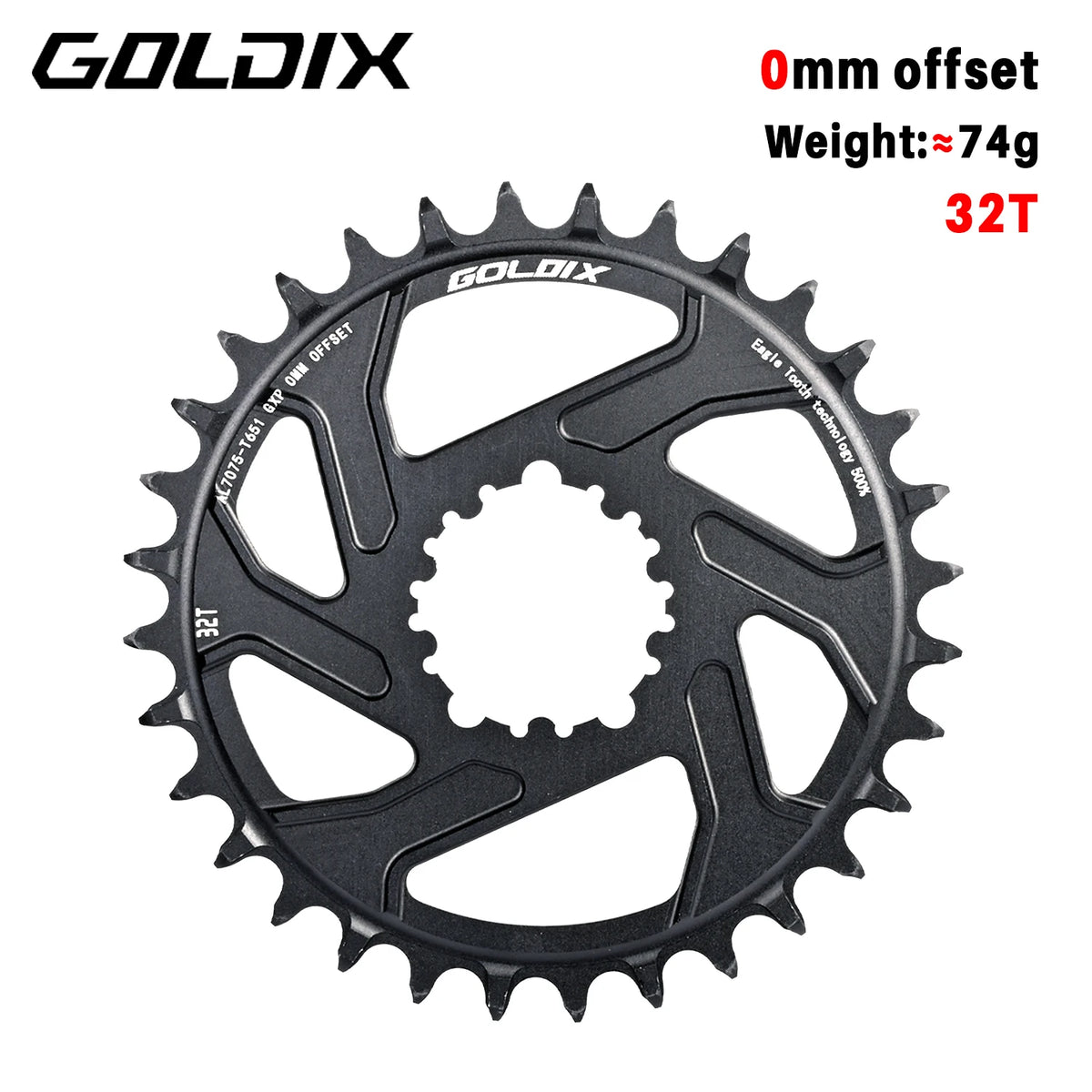 0/3/6mm Offset Goldix Chainring Narrow Wide Direct Mount for SRAM MTB