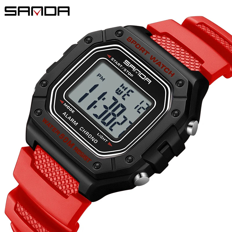 SANDA 2156 Fashion Mens Watch Military Water Resistant Sport Watches Army Big Dial Led Digital Wristwatches Stopwatches For Male-EXPROTAS
