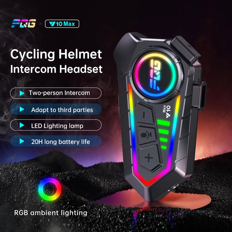 Y10 Max Motorcycle Helmet Bluetooth 6.0 Intercom Headset CVC DSP Noise Reduction
