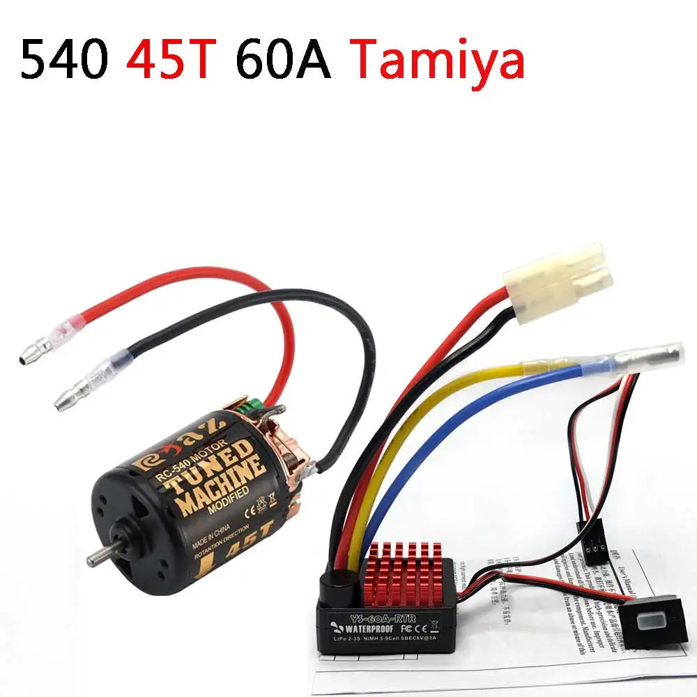 RC Car 540 Brushed Motor ESC Combo 55T 45T 35T 60A for 1/10 Crawler