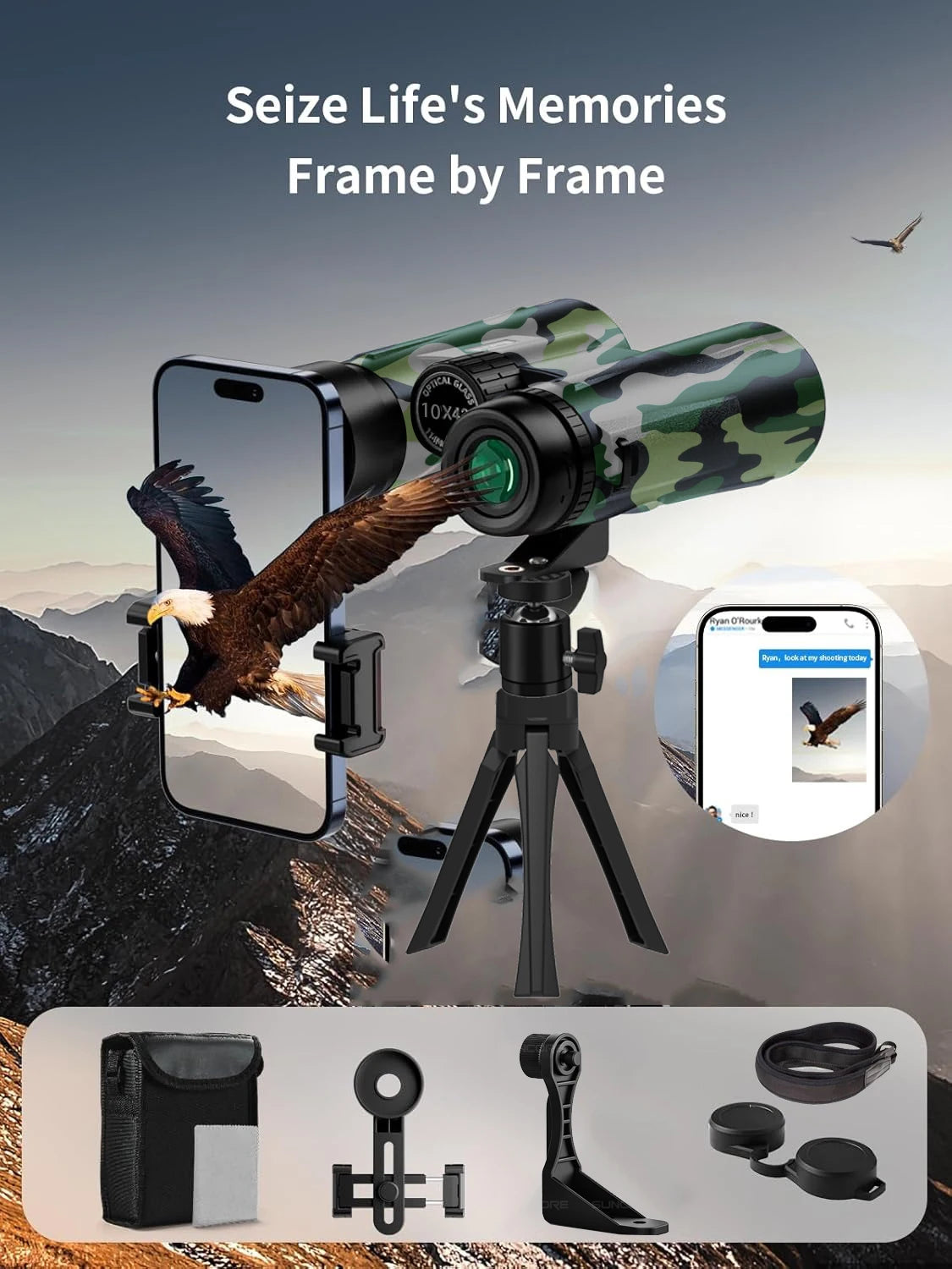 SUNCORE 10x42 Binoculars Bird Watching Hunting Travel Events Outdoor Optics