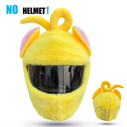 Protection Headgear Cover Plush Cartoon Helmet for Motorcycle Full Face
