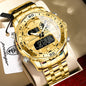 Stainless Steel Poedagar Men’s Waterproof Quartz Luminous Wristwatch Date