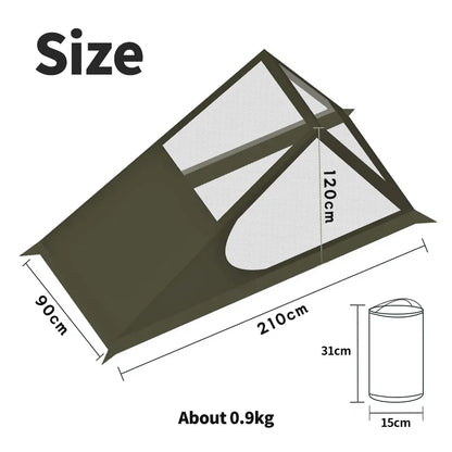 Ultralight 1-Person Mesh Tent Quick Setup Camping Trekking Shelter