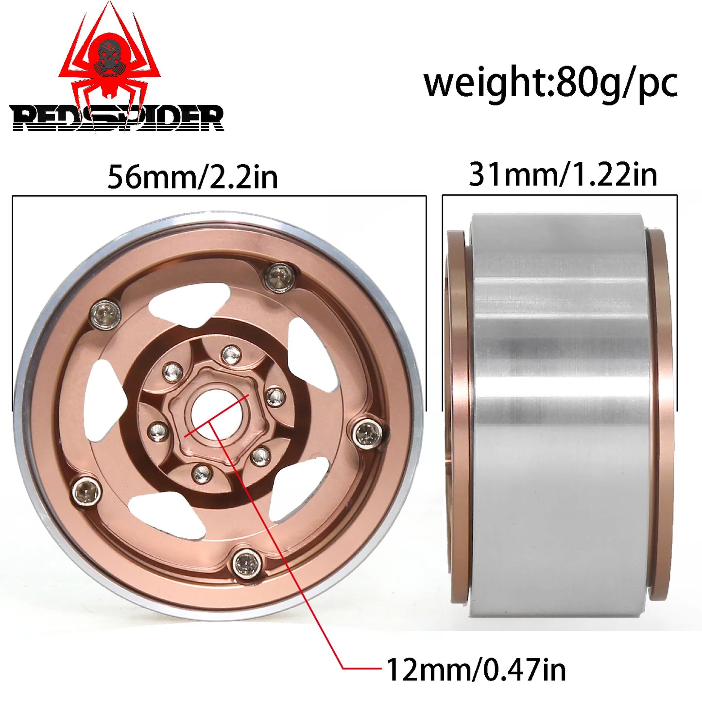 4pcs 1.9" Beadlock RC Wheel Rims for 1/10 Crawler SCX10 II III TRX4 D90 Set