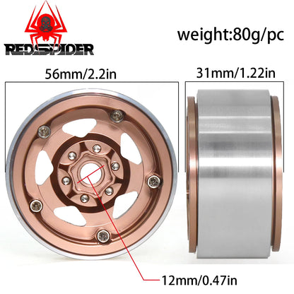 4pcs 1.9" Beadlock RC Wheel Rims for 1/10 Crawler SCX10 II III TRX4 D90 Set
