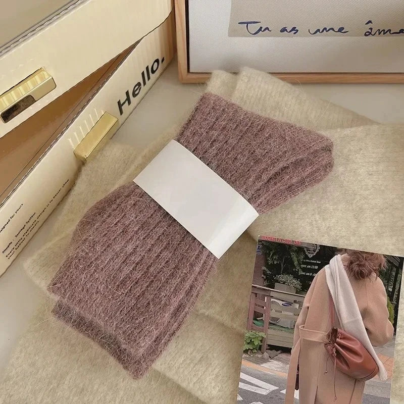 Winter Cashmere Wool Socks Women Thick Thermal Long Warm Boot Sox