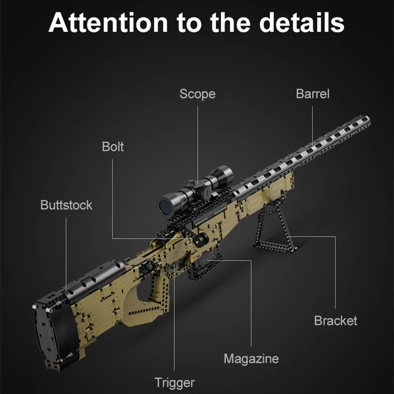 Cada 979Pcs City Technical  Police Military Weapon Sniper Rifle Building Blocks WW2 For Assault Rifle Bricks Toys for Kids Gifts-EXPROTAS
