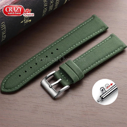 Watch Strap 20mm 22mm Nylon Quick Release Sailcloth Band for Men