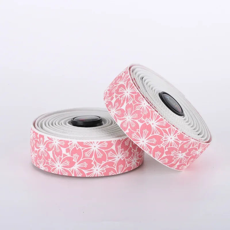 Sakura Pattern Bike Handlebar Tape Soft Road Gravel Bicycle Bar Wrap Grip