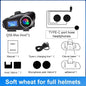 Motorcycle Helmet Bluetooth Headset Intercom with LED Light FM Radio IP65