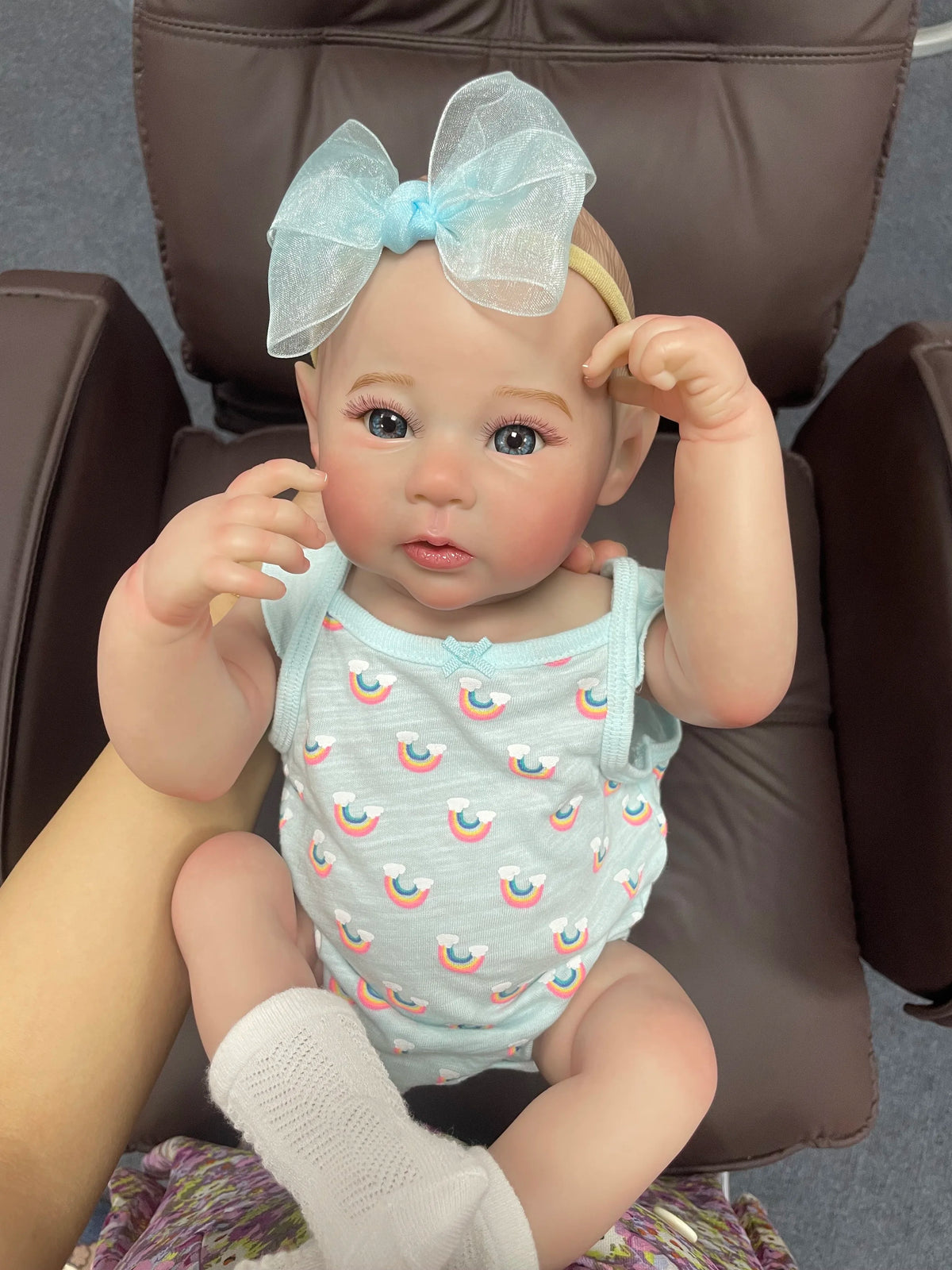 18Inch Full Body Silicone Vinyl Reborn Baby Doll Girl Washable Raven