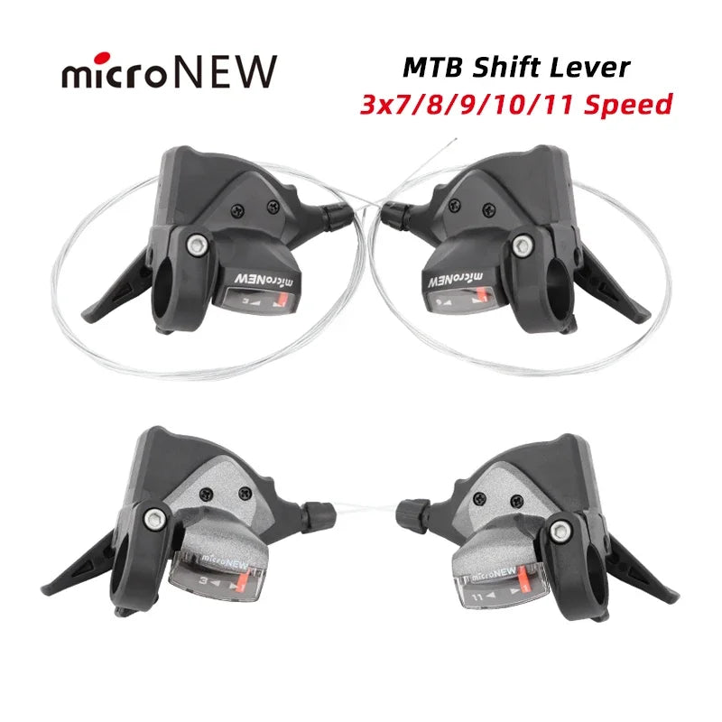 MicroNEW MTB Shifter Lever 3x7 3x8 3x9 3x10 3x11 Speed Front Rear Trigger Shift