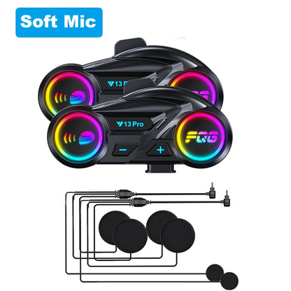 Intercom Y13 Pro Motorcycle Helmet Bluetooth  Headset 500m FM Radio Music Share