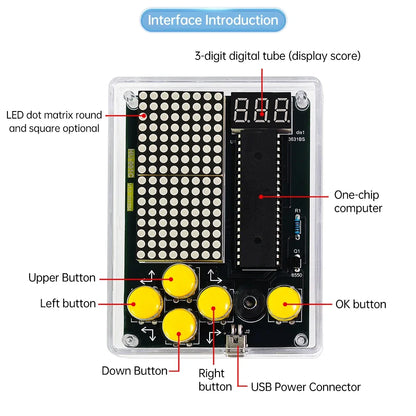 DIY Pixel Game Console 51 Single-Chip Soldering Machine Puzzle Electronic