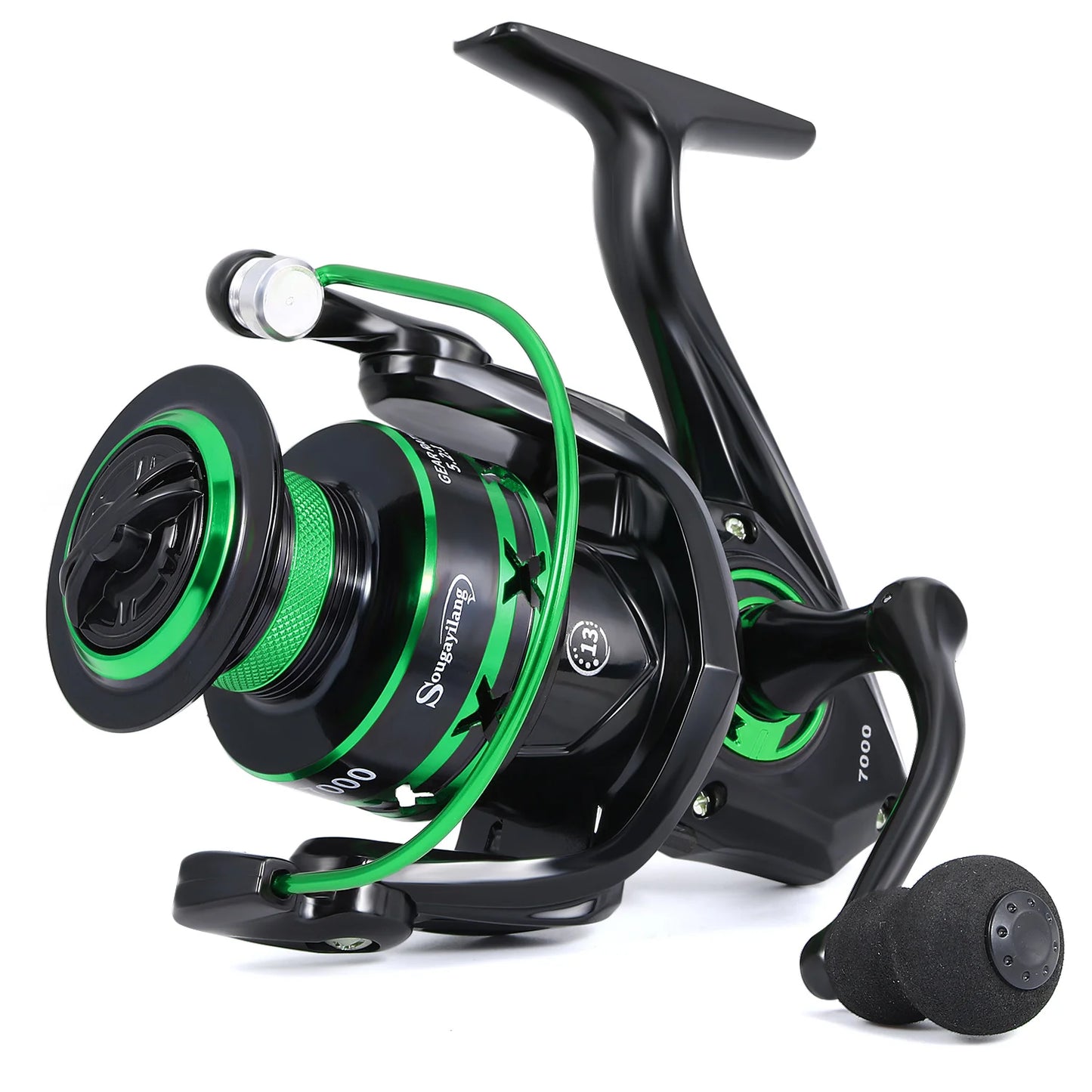 Sougayilang 1000-7000 Spinning Reel, Aluminum Spool, 10kg Max Drag, EVA Handle for Bass Freshwater Pesca