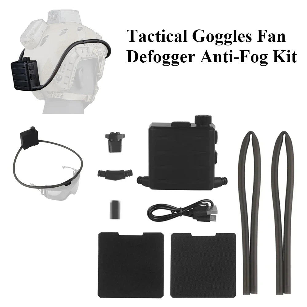 Tactical Anti-Fog Goggles with Defogging Fan for Airsoft Shooting Skiing