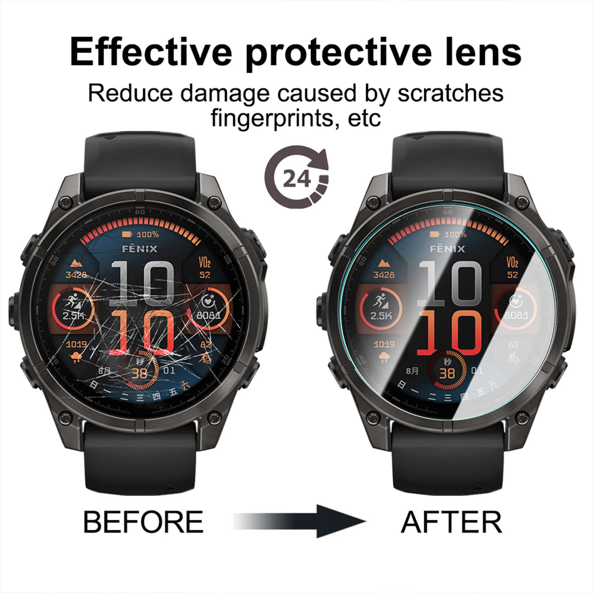 Tempered Glass Screen Protector for Garmin Fenix 9 Pro 51mm Smart Watch