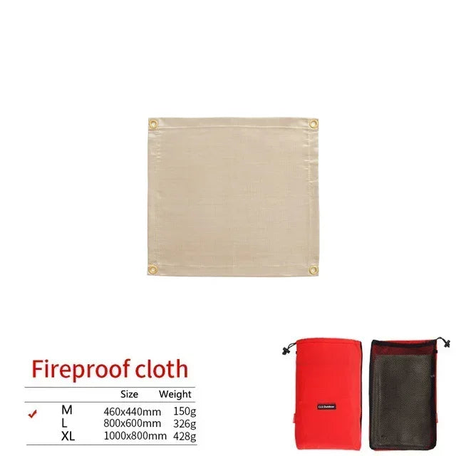 Outdoor Camping Fireproof Cloth BBQ Insulation Mat Flame Retardant Fiberglass Pad