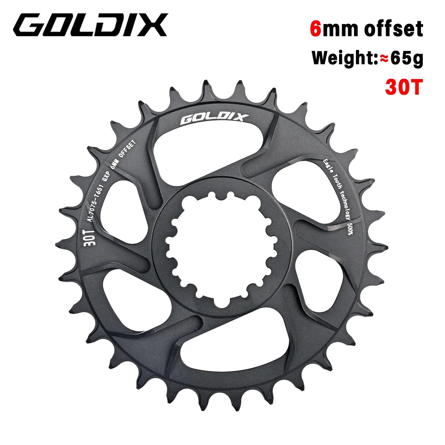 GOLDIX 3-Bolt Chainring Narrow Wide 30T 32T 34T 36T 38T for SRAM Crankset