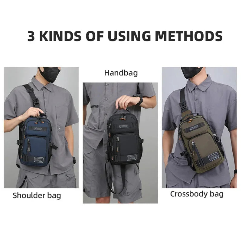 Men's Chest Bag Sling Backpack Outdoor Travel Crossbody Pack for Hiking