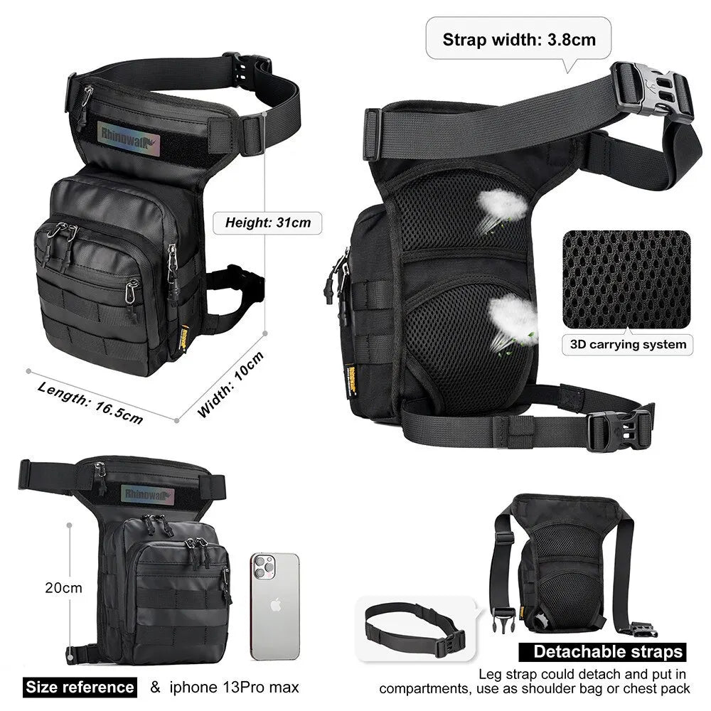 Motorcycle Leg Bag Waist Pack EVA Hard Shell Phone Holder Bum Bag