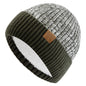 Unisex Two-tone Winter Hats Fur Lined Warm Beanie Cap for Men Women