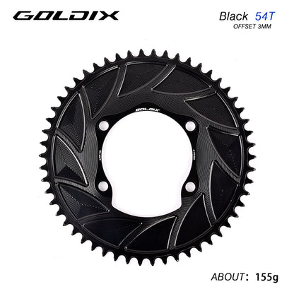 GOLDIX 110BCD AERO Chainring 3mm Offset 4-Bolt for Shimano R7000 R7100 R8100