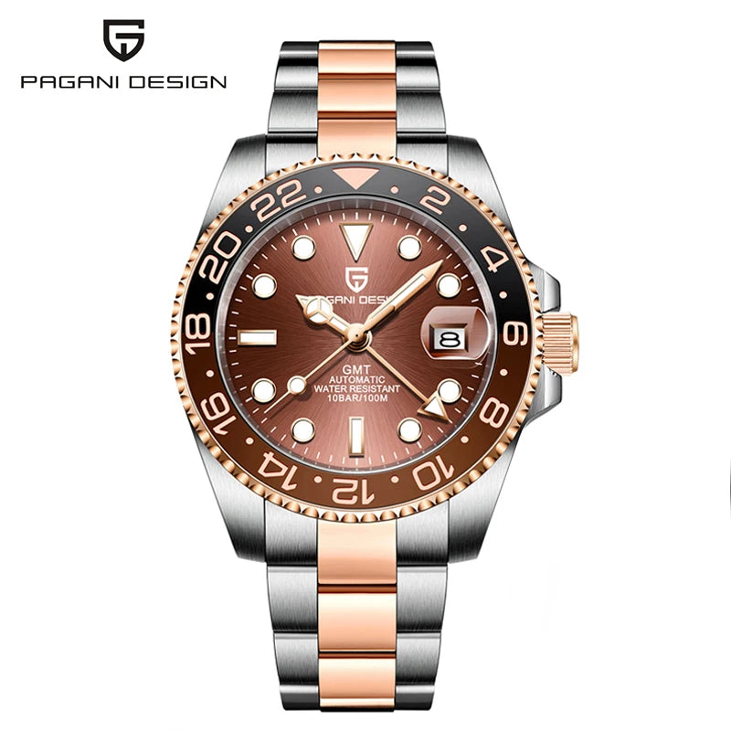 PAGANI Design PD-1662 GMT Automatic Men’s Watch Sapphire Stainless Steel 100M Waterproof