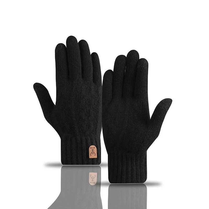 Men's Warm Wool Knitted Gloves Winter Touchscreen Thick Cold Proof Mittens
