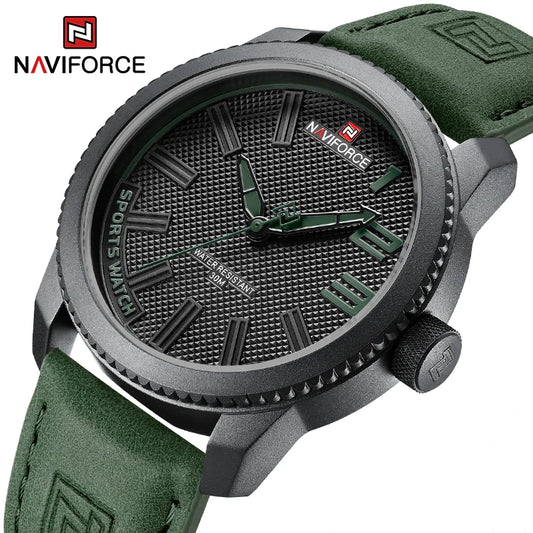 NAVIFORCE Popular Male Wristwatch Military Sports Shockproof Waterproof Leather Watch Men Fashion Casual Clock Relogio Masculino-EXPROTAS
