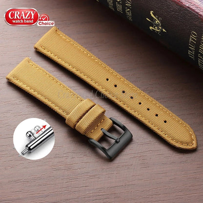 Watch Strap 20mm 22mm Nylon Quick Release Sailcloth Band for Men