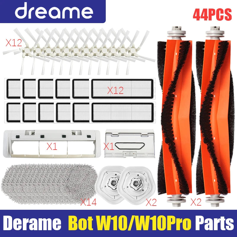 Main Side Brush Filter Mop Cloth for Dreame W10 Robot Vacuum Parts