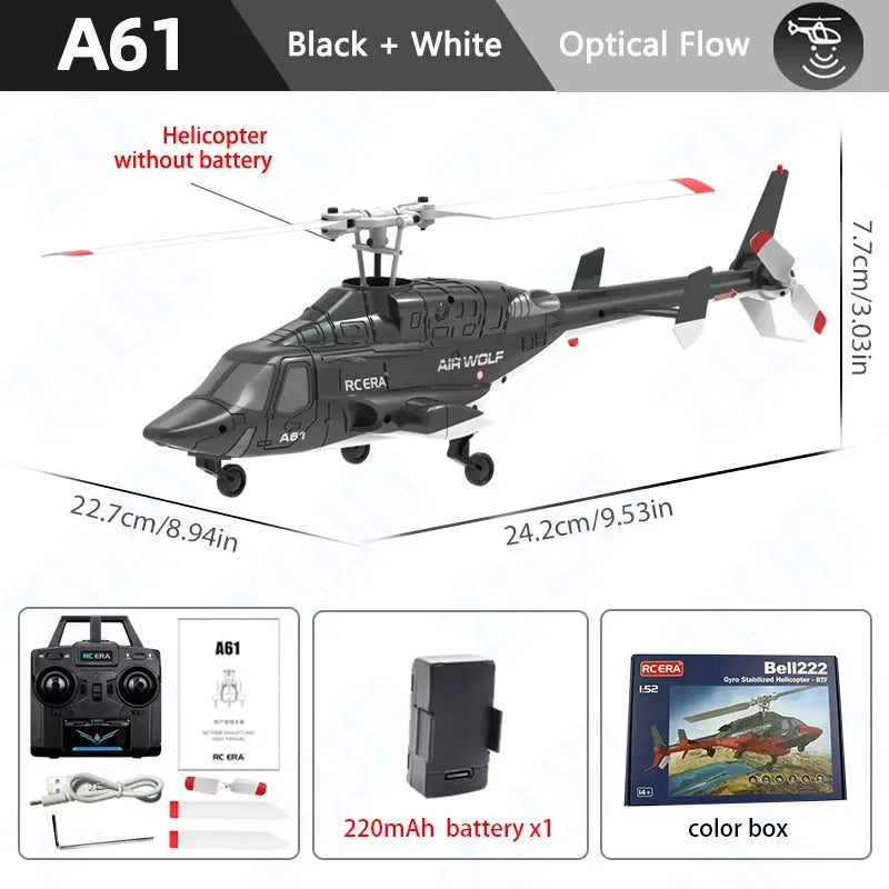 A61 RC Helicopter 2.4G 4CH Gyro Altitude Hold Optical Flow Remote Control Toy
