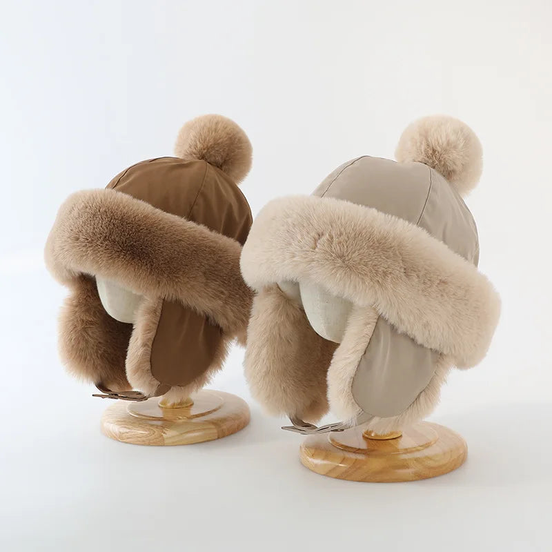 Baby Ear Protection Hat Winter Warm Wool Cute Thickened Bear Cap
