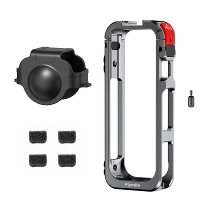 Flymile X5 Metal Cage Case for Insta360 X5 Aluminum Frame Lens Cover