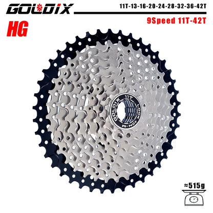 GOLDIX MTB Cassette 8/9/10/11/12 Speed 36T-52T HG for Shimano SRAM Freehub