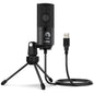 FIFINE K669 USB Condenser Microphone with Gain Knob Metal Recording Mic for PC Laptop