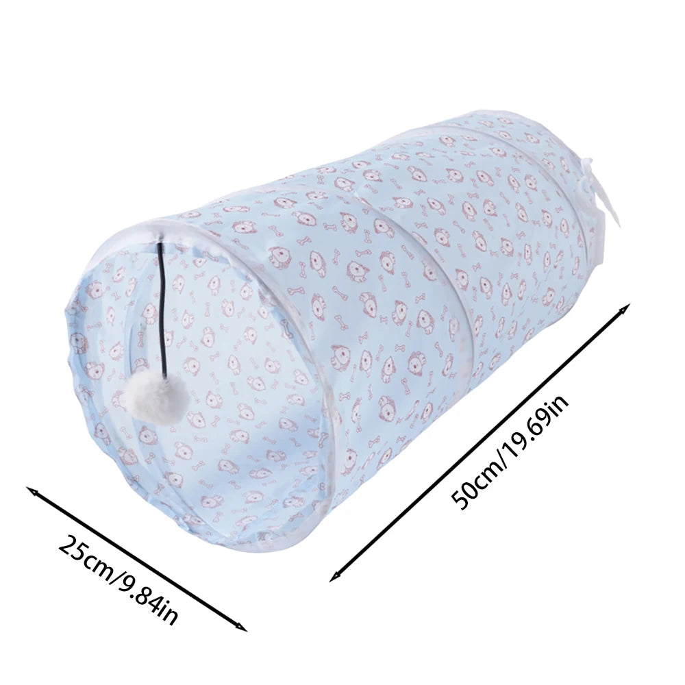 Foldable Cat Tunnel Tube Interactive Toy for Kitty Puppy Indoor Play