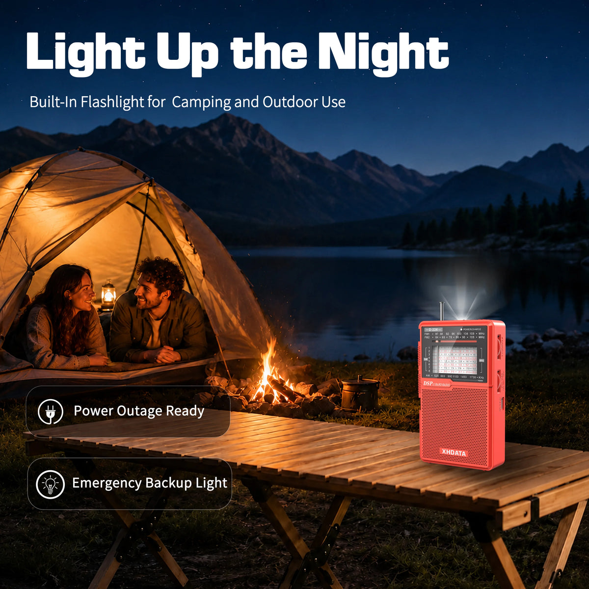 XHDATA Radio AM FM Portable Bluetooth SW Receiver for Home Camping Outdoor