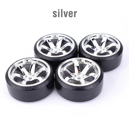 4pcs 1/10 RC Drift Tires Wheels Set Hard Tread 12mm Hex for HPI HSP - EXPROTAS