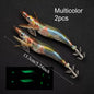 2pcs Shrimp Jig Lure 13cm Luminous Squid Octopus Saltwater Fishing Hooks