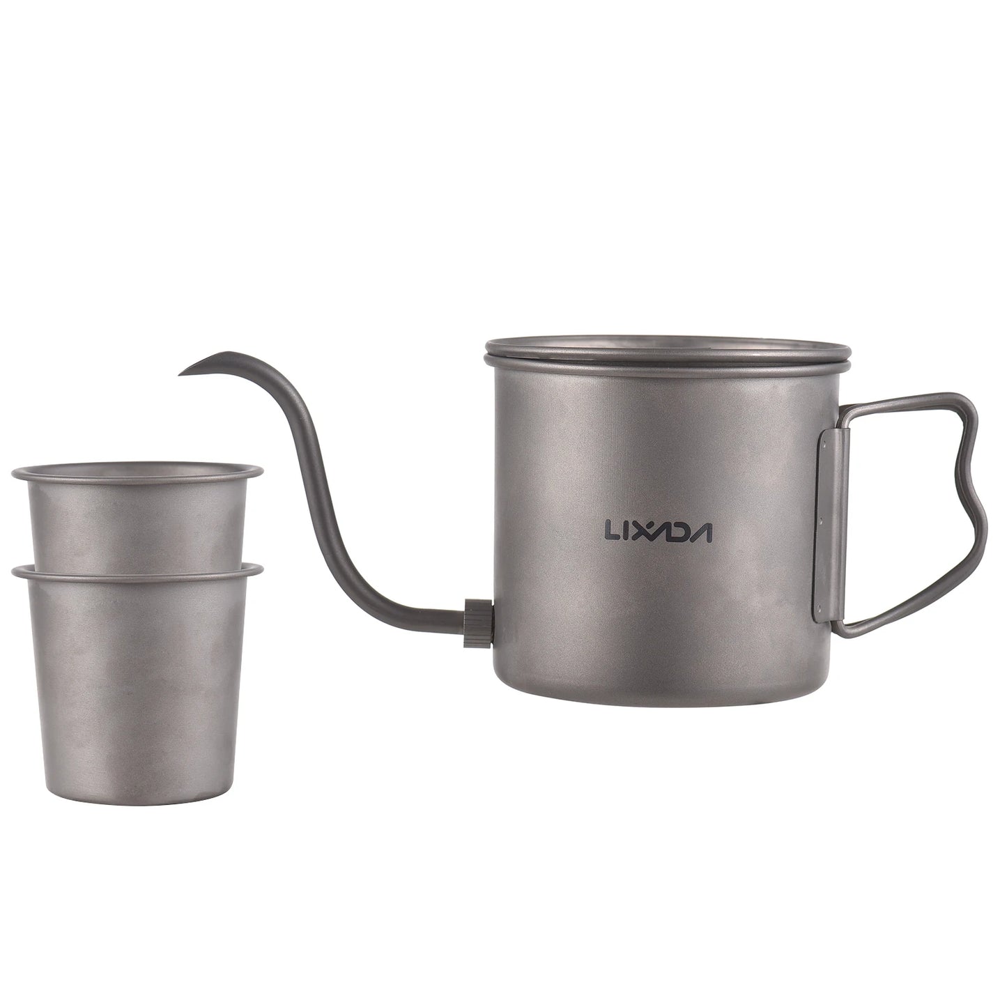 Titanium Pour Over Coffee Kettle 400/550/650ml Gooseneck Camping Tea Pot