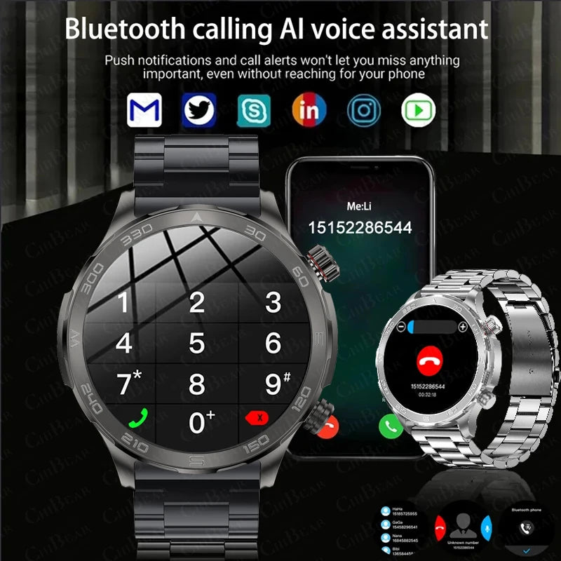 2024 New For Huawei Xiaomi GPS Sports Smartwatch Men NFC Compass Fitness Tracker IP68 Waterproof Bluetooth Call Smartwatch Man-EXPROTAS